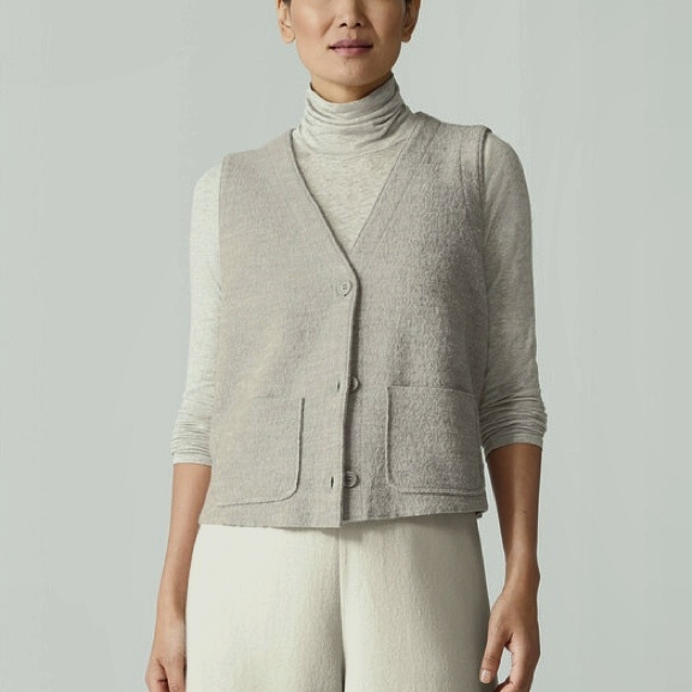 Gray Button-Up Vest